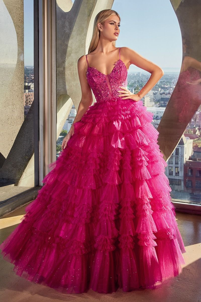 RUFFLED LAYERED BALL GOWN  CDC152-0