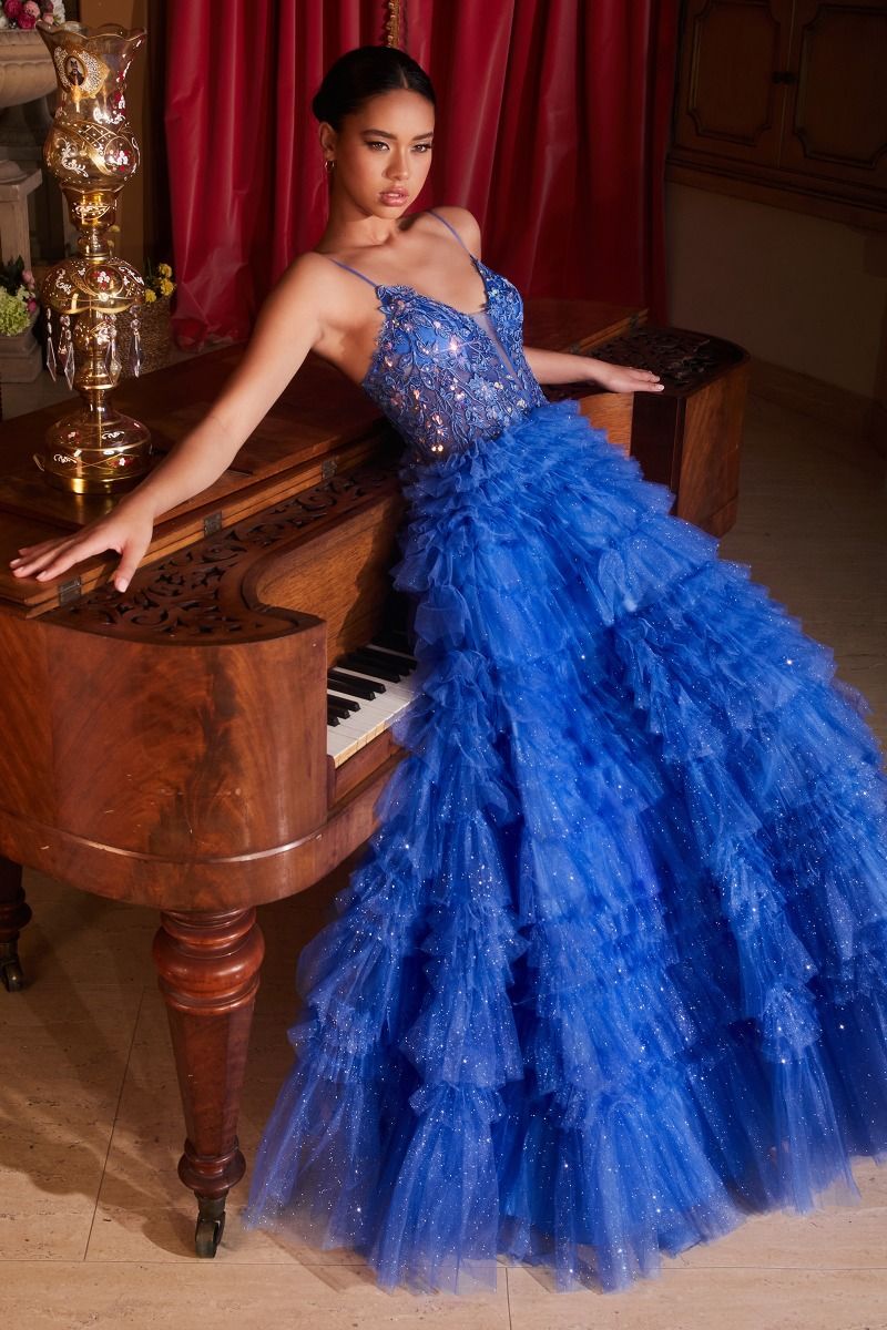 RUFFLED LAYERED BALL GOWN  CDC152-1