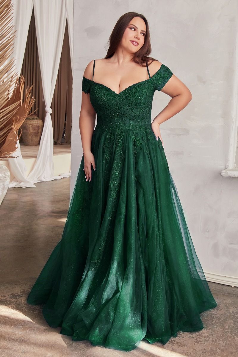 Layered Tulle & Lace Off The Shoulder Ball Gown-2