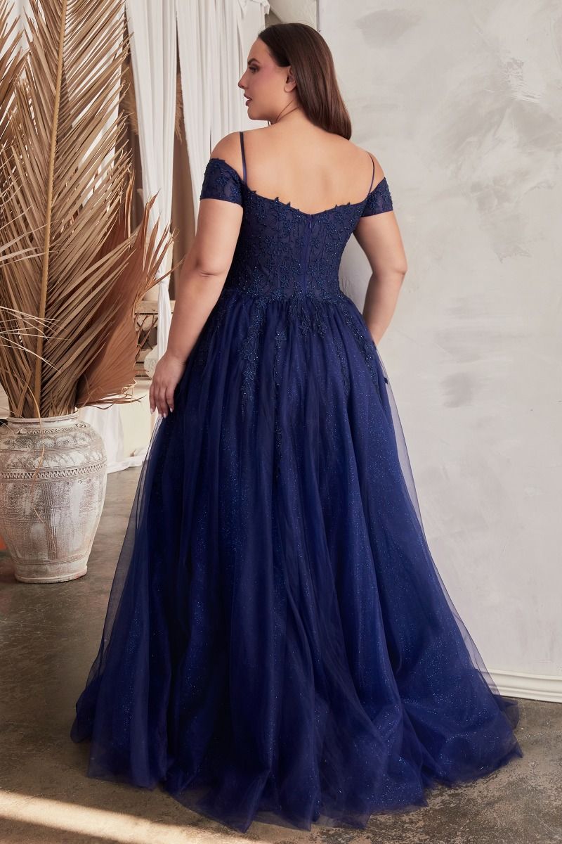 Layered Tulle & Lace Off The Shoulder Ball Gown-5