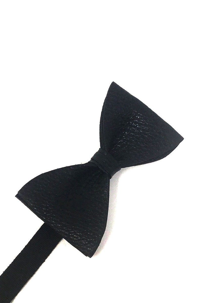 Textured Leather Bow Tie-0