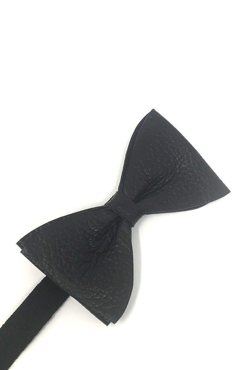 Textured Leather Bow Tie-1