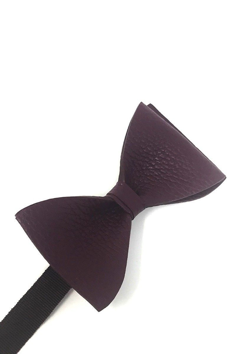 Textured Leather Bow Tie-2