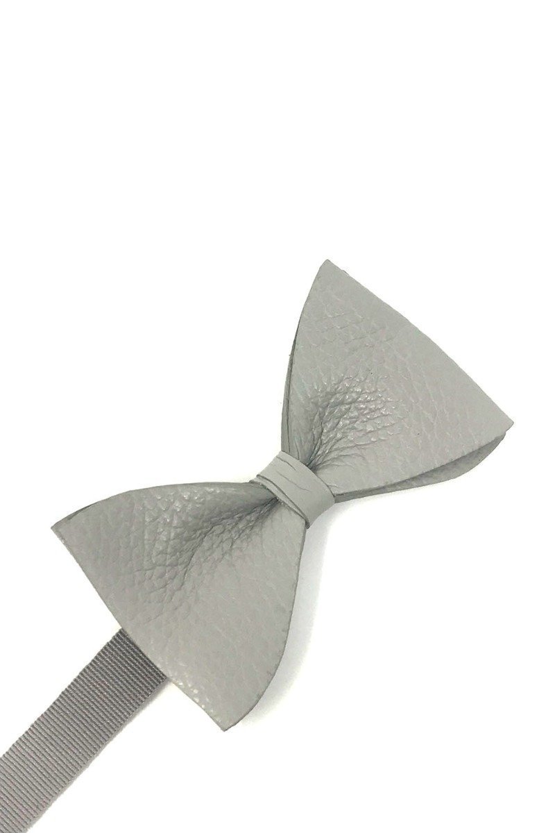 Textured Leather Bow Tie-4