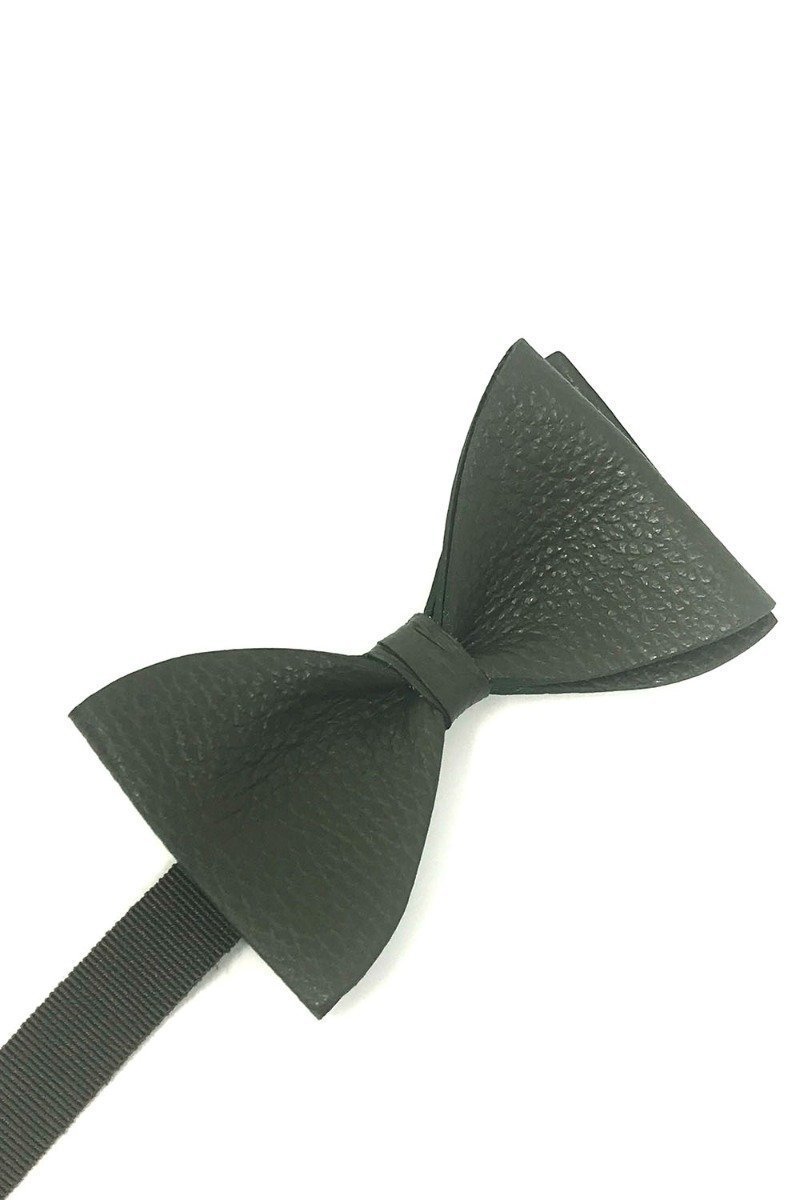 Textured Leather Bow Tie-6