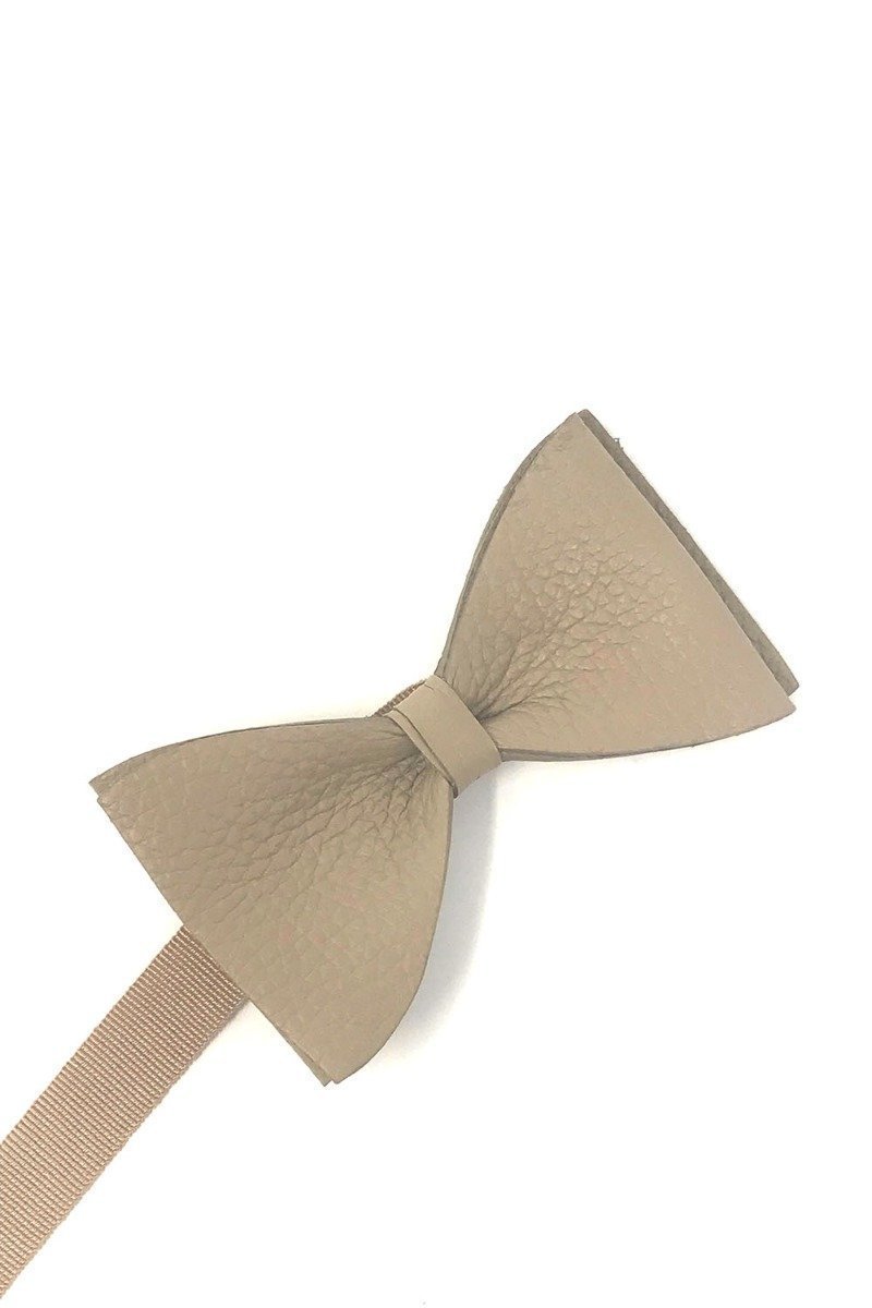 Textured Leather Bow Tie-7
