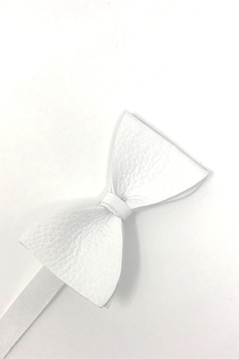 Textured Leather Bow Tie-9