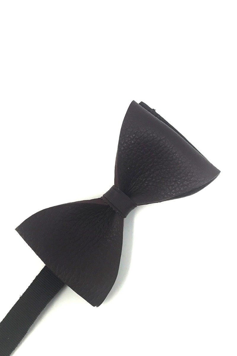 Textured Leather Bow Tie-10