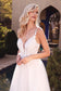 Layered A-Line Tulle Modern Bride & Wedding Gown Vintage Boho Laced A-line Wedding Dress Mid Open Back V-neck Floral Bodice CDCB072W-1