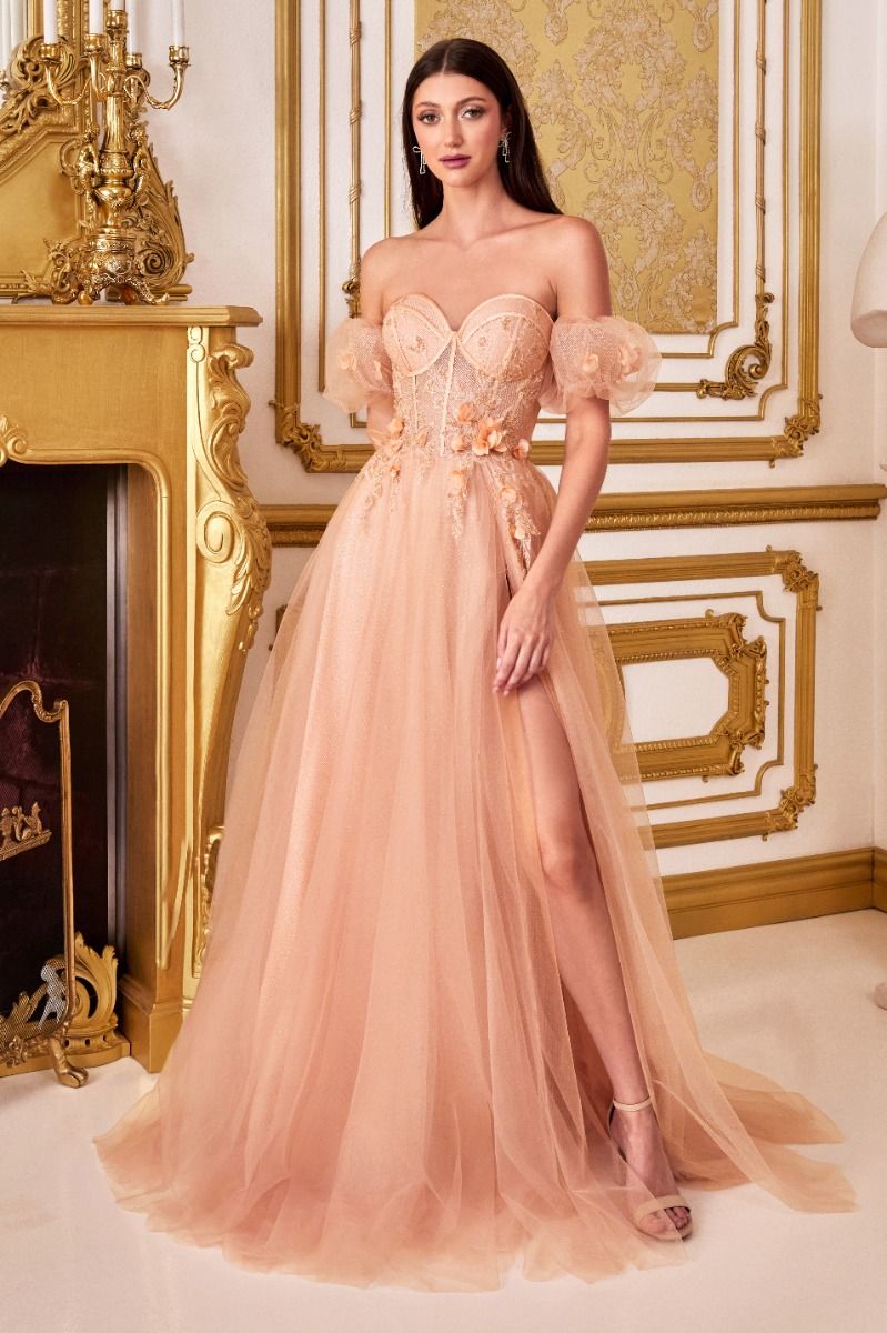 Strapless Floral Ball Gown-7