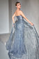 Strapless Lace Fitted Gown With Over Skirt-7