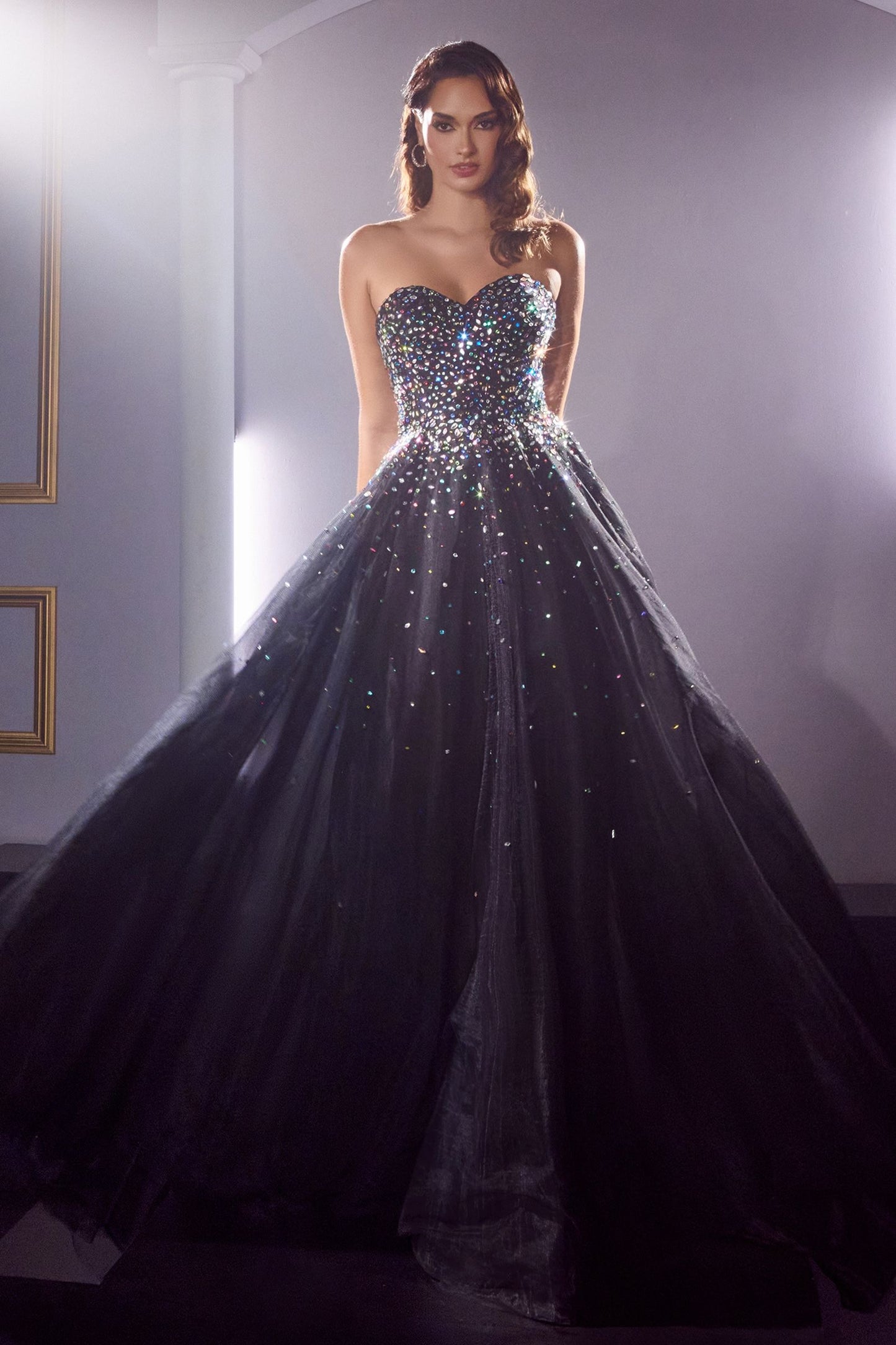 Strapless Ball Gown With Jewel Accents-2