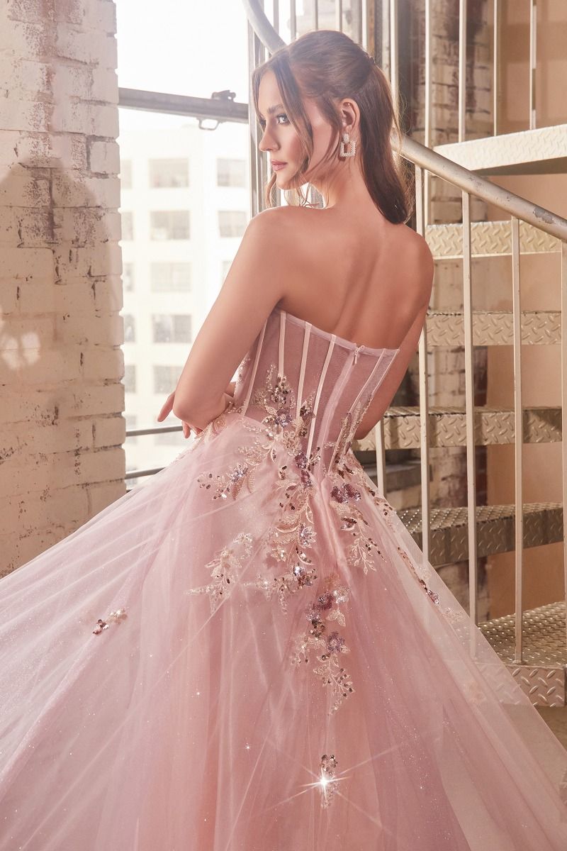 Strapless Layered Tulle Ball Gown-2