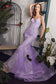 Glitter Printed Mermaid Luxury Sequined V-neck Open Laced Back Bodice Prom & Bridesmaid Dress CDCC2279-2