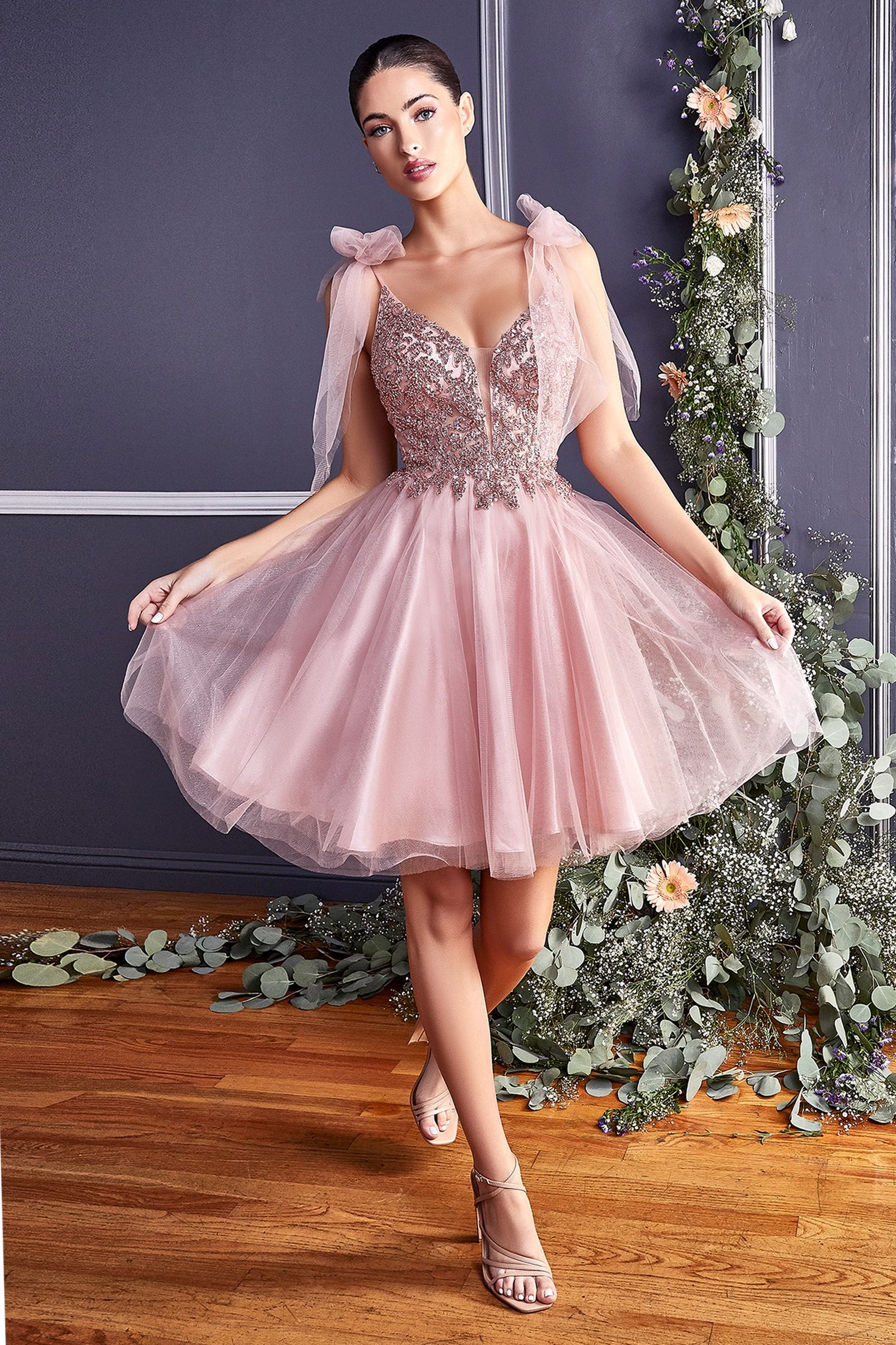 A-Line Short Tulle Dress-5