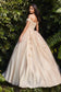 Off The Shoulder Layered Tulle Ball Gown-6