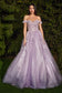 Off The Shoulder Layered Tulle Ball Gown-8