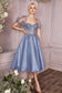 Tea Length Layered Tulle Sheer Structured Corset Sweetheart Bodice Prom & Bridesmaid Dress CDCD0187-6