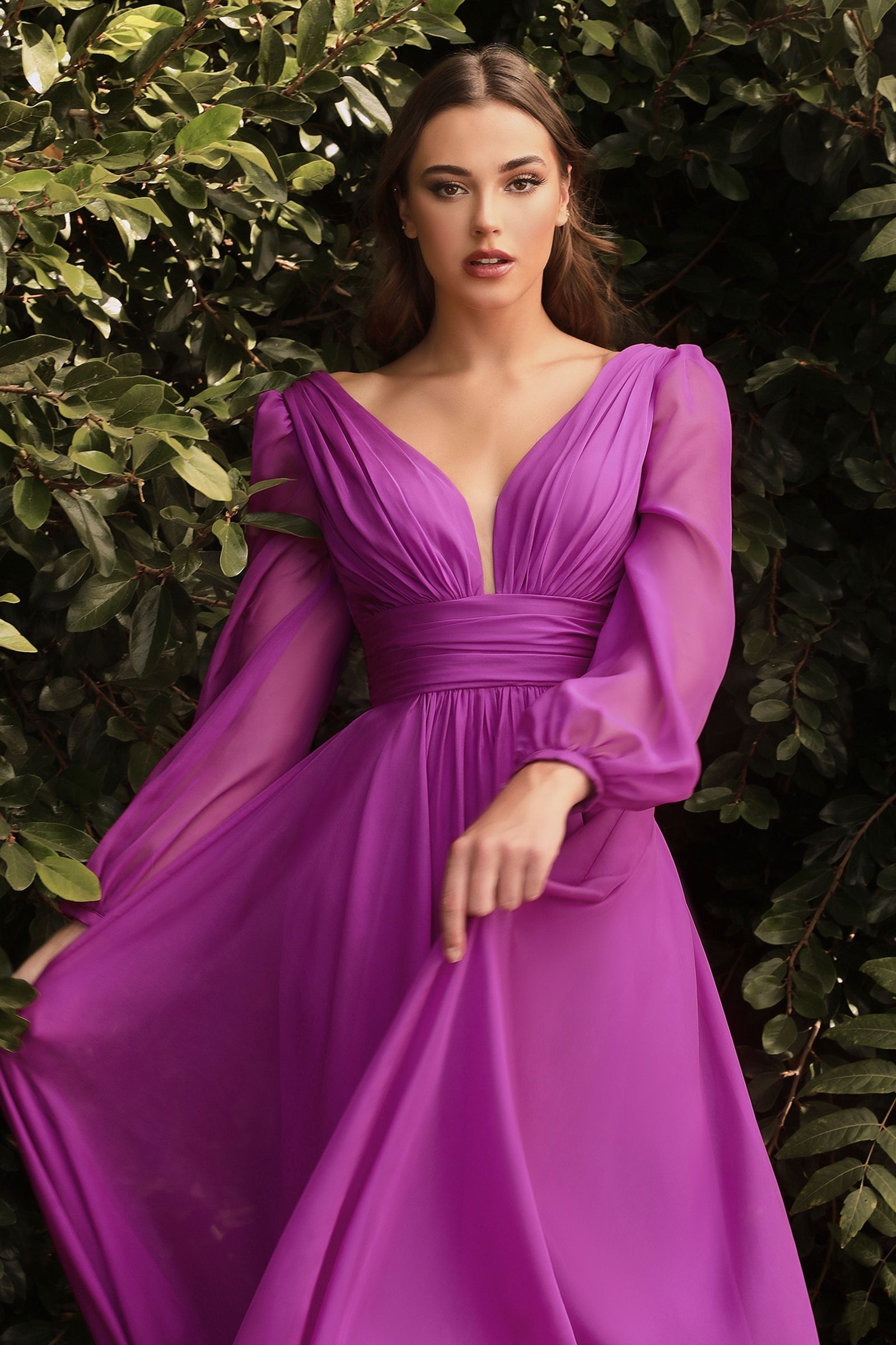 Long Sleeve Chiffon Dress-6