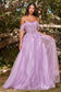Lace A-Line Gown With Off The Shoulder Sleeves-11