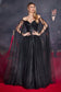 Beaded A-Line With Cape Sleeves-0