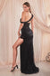 STRAPLESS SEQUIN GOWN WITH REMOVABLE SASH CDCD0218-3
