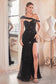 STRAPLESS SEQUIN GOWN WITH REMOVABLE SASH CDCD0218-2