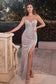 STRAPLESS SEQUIN GOWN WITH REMOVABLE SASH CDCD0218-10