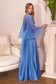 Pleated Chiffon Long Sleeve Gown-7