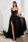 Lace Up Corset Glitter Ball Gown-1