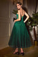 Sheer Corset Embellished Glitter Strapless Tea Length Prom Dress CDCD275T-3