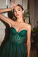 Sheer Corset Embellished Glitter Strapless Tea Length Prom Dress CDCD275T-2