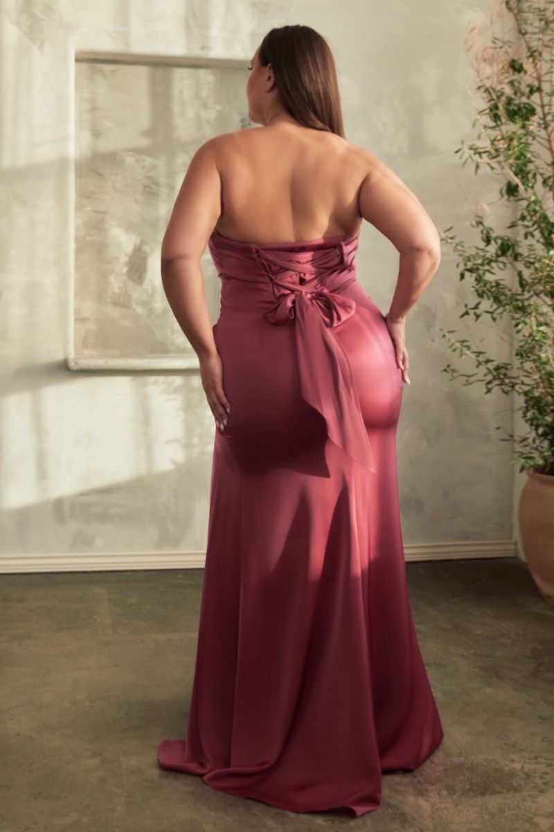Soft Satin Strapless Dress-5