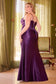 Fitted Stretch Sweetheart Side Slit Satin Plus Size Long Evening Dress CDCD349C-0