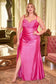 Fitted Stretch Sweetheart Side Slit Satin Plus Size Long Evening Dress CDCD349C-4