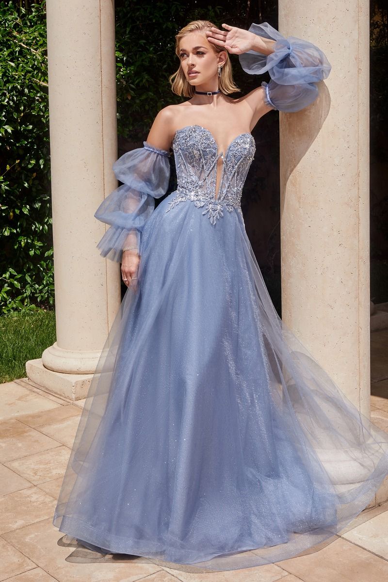 Strapless Ball Gown With Removable Sleeves-0