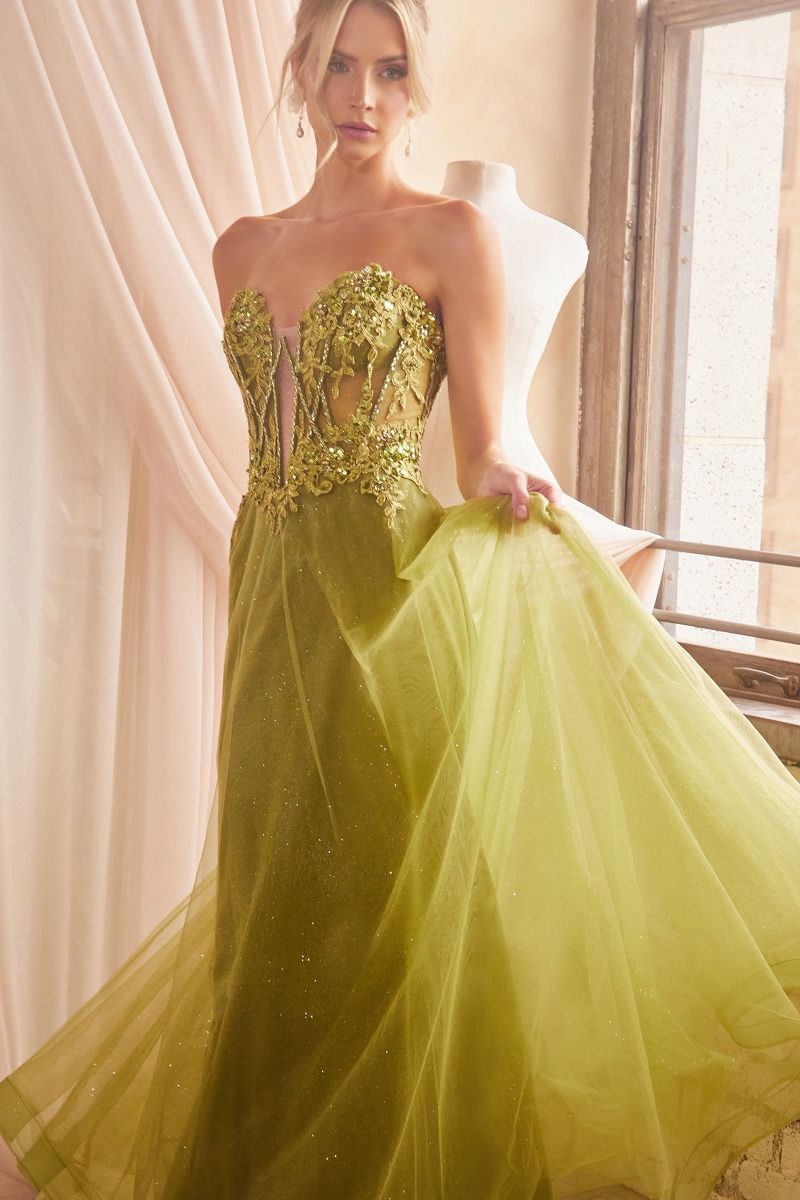 Strapless Ball Gown With Removable Sleeves-5