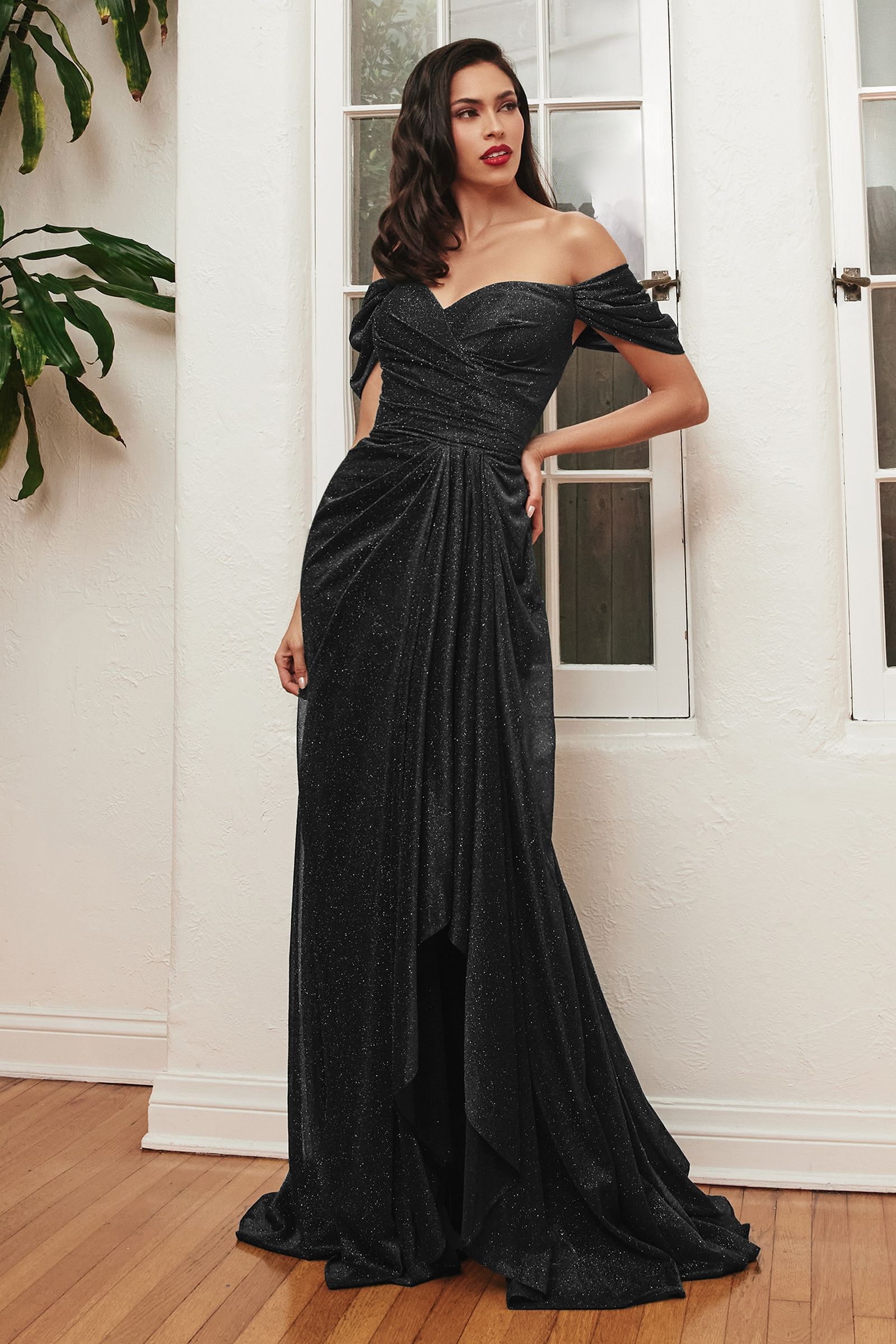 Strapless Off The shoulder Wrap Bodice Luxury Glitter Sequin Prom & Bridesmaid Dress CDCD878-7