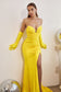 Strapless Glitter Stretch Gown With Gloves-5