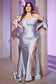 Curve Fitted Jersey Gathered On Off Shoulder Bodice Relaxed Trumpet Silhouette Skirt Prom & Bridesmaid Gown CDCD943C-6