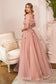 Strapless Glitter Layered Tulle Ball Gown-6