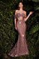 Off The Shoulder Wings Sheer Bodice Luxury sequin Mermaid Embellished Prom & Bridesmaid Gala Dress CDCD985-3