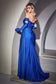 Shimmering Fitted Off The Shoulder Gown With Matching Gloves-8