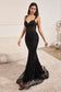 Embellished Fitted Formal Luxury Evening Fitted Sequin Open Back Plunging Neck Bodice Sensual Prom & Bridesmaid Dress CDCD990-1