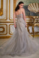 A-Line Beaded Gown With Lace Detail-5