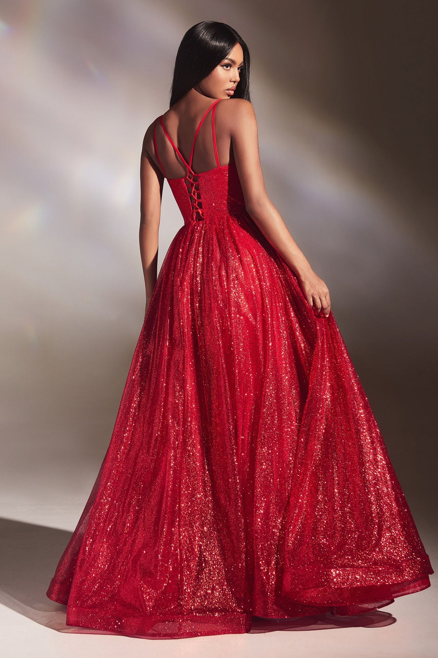 Layered Glitter Ball Gown-6