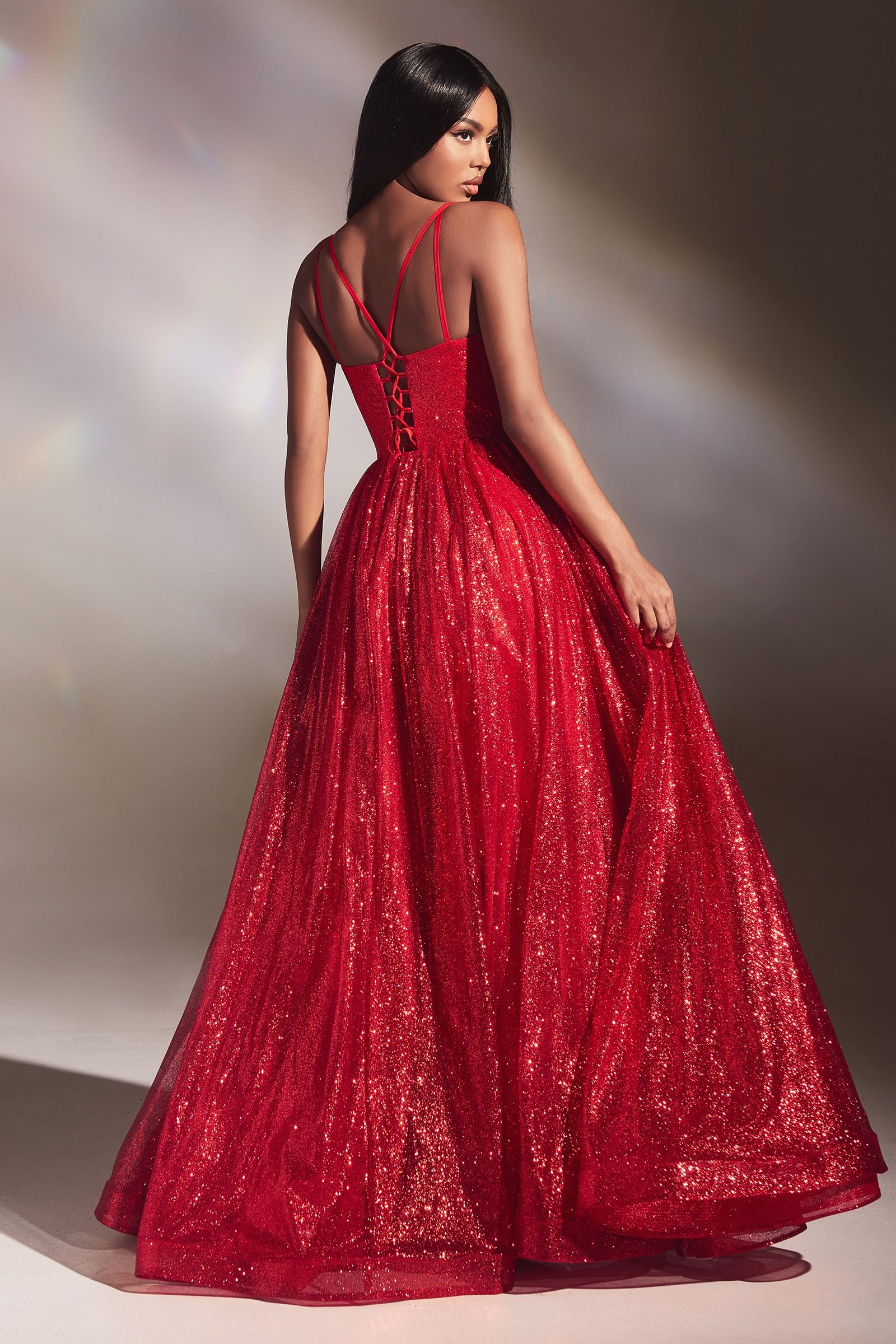 Layered Glitter Ball Gown-6