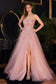 Strapless Layered Lace Sheer Bodice w\ Detachable Puff Sleeves A-Line Long Prom & Bridesmaid Dress CDCD997-2