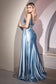 Fitted Satin Luxury Gala & Evening Prom Ball Gown Lace Detail One Shoulder Cute Sexy Formal Gown Plunging Neck Bodice CDCDS415-8