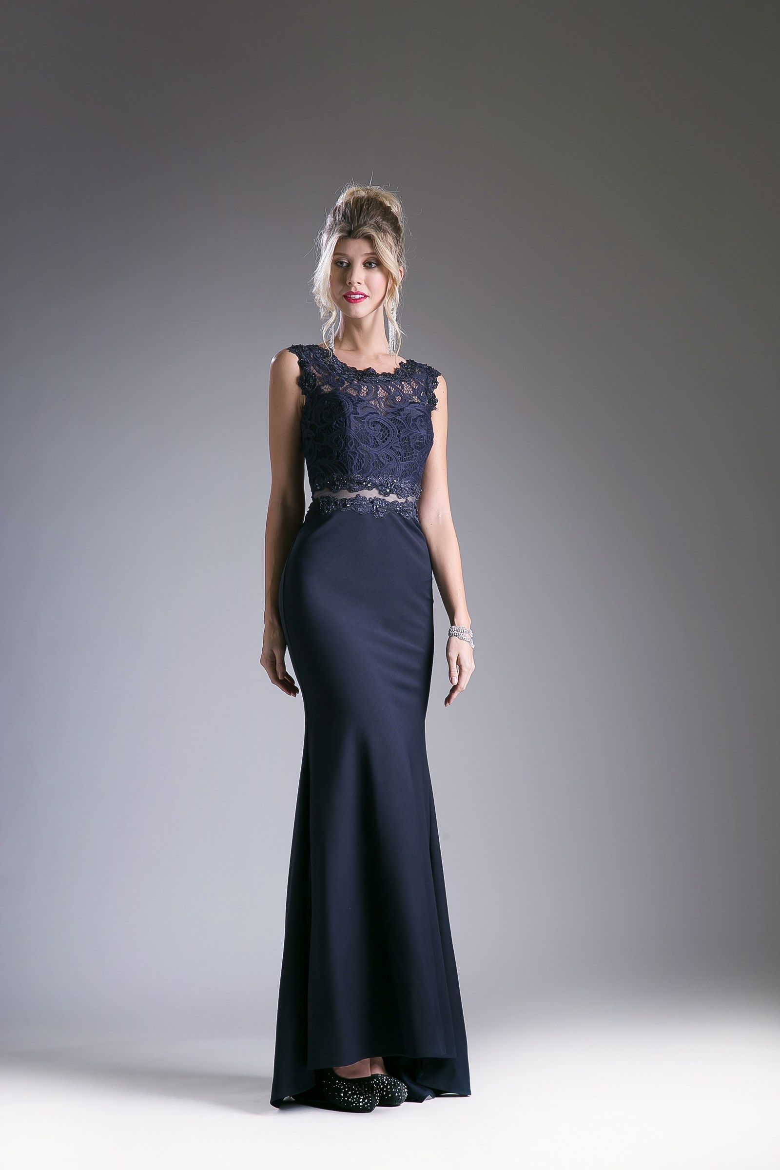 Fitted Gown With Lace Bodice-5